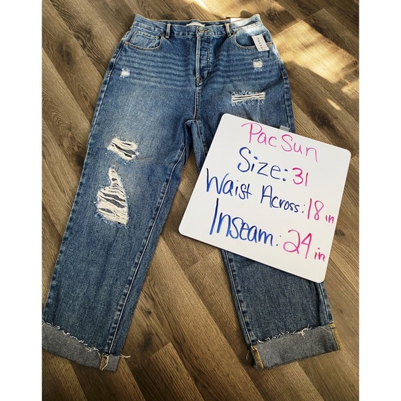 PACSUN Ripped Straight Leg Jeans - Picture 9 of 10